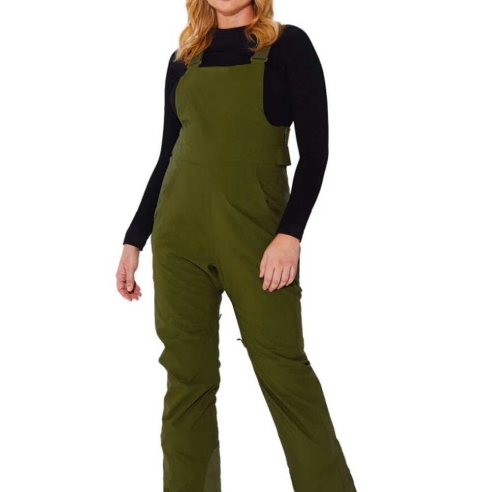 NWT Halfdays Carson Bib Pants Olive Green